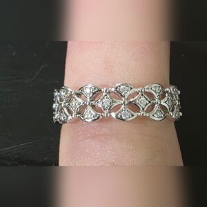 Moissanite Eternity Ring 925 Sterling, 1/3 Ct. Size 5